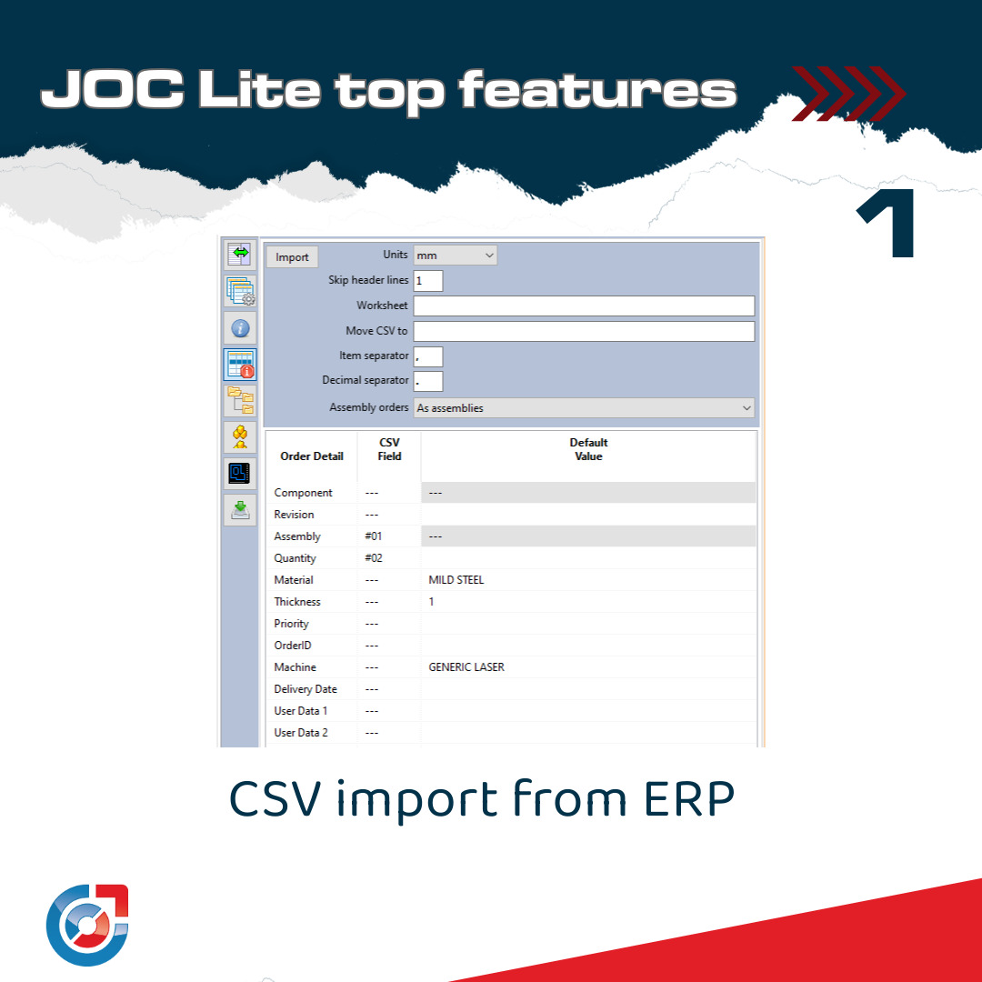 CSV import from MRP/ERP